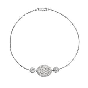 Vintage Swarovski Reversible Pave Crystal Necklace – Silver Snake Chain